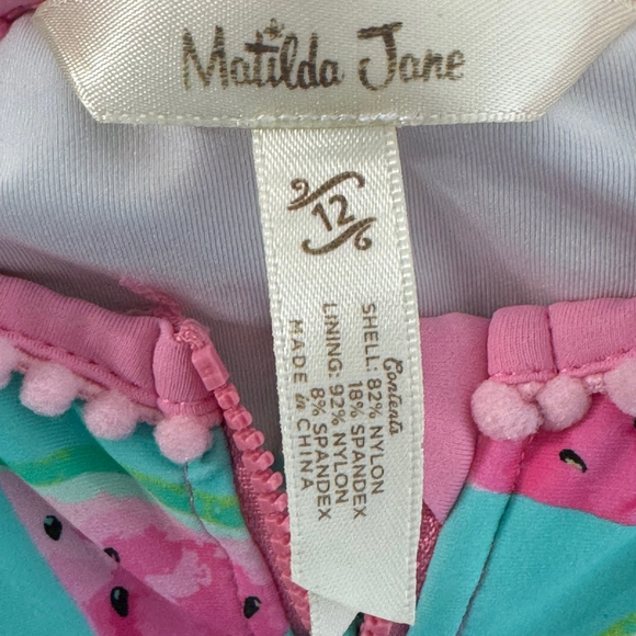 Matilda Jane Splash of Watermelon One-Piece Girls Rashguard Size 12 - Picture 5 of 5